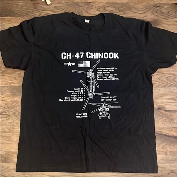 Gildan Soft style Black CH-47 Chinook Graphic T-Shirt Men’s 3XL - Picture 1 of 6